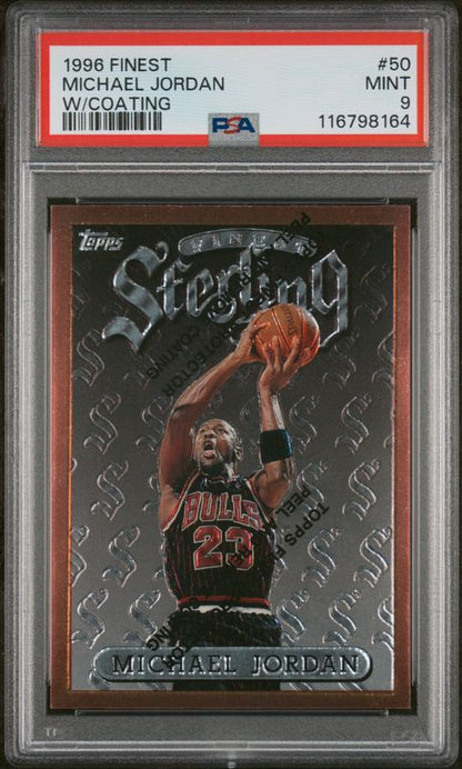 1996 Finest Michael Jordan #50 w/Coating PSA 9