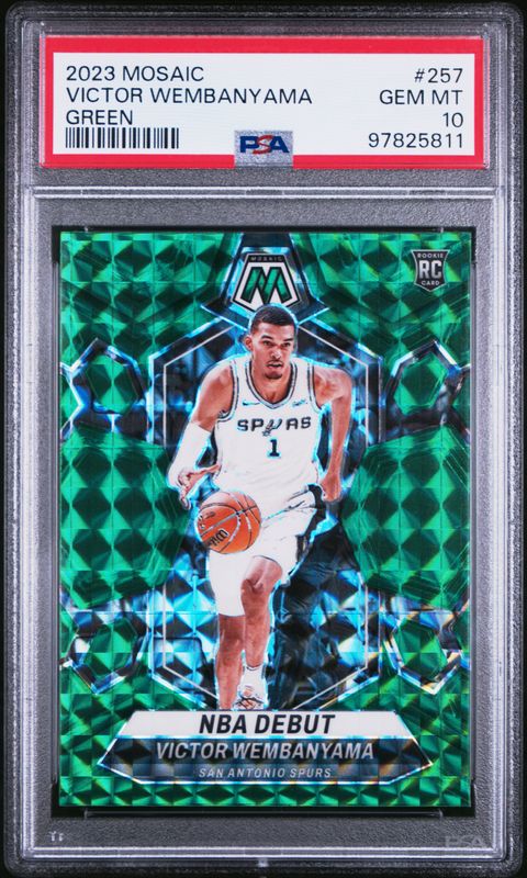 2023 Panini Mosaic Victor Wembanyama #257 Green PSA 10