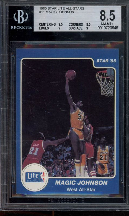 1985 Star Lite All-Stars Magic Johnson #11 BGS 8.5