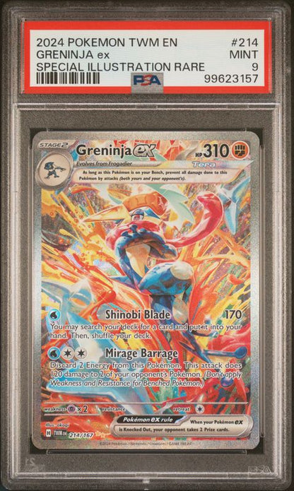 2024 Pokemon Twm EN-Twilight Masquerade Greninja EX #214 Special Illustration Rare PSA 9