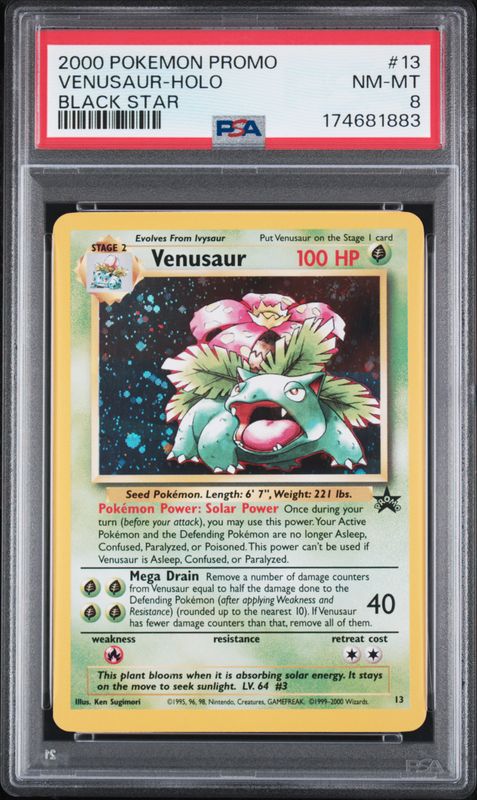 2000 Pokemon Promo Black Star Venusaur-Holo #13 PSA 8