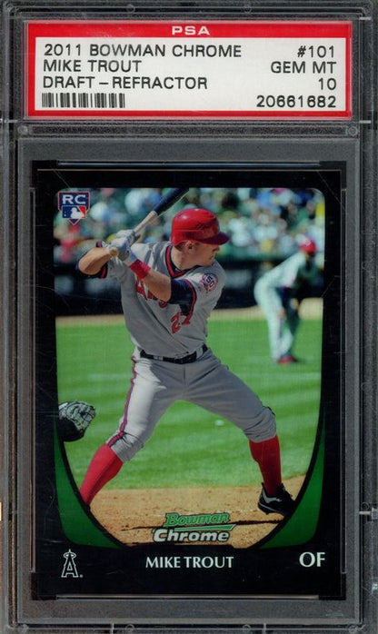 2011 Bowman Chrome Draft Mike Trout #101 Refractor PSA 10