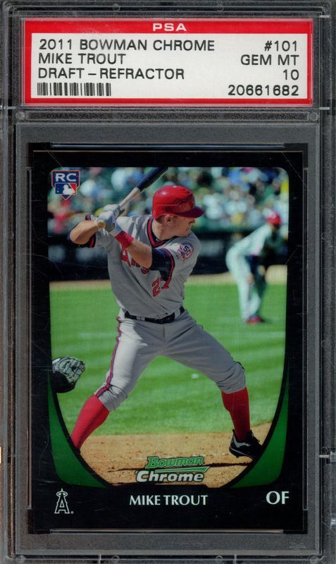 2011 Bowman Chrome Draft Mike Trout #101 Refractor PSA 10