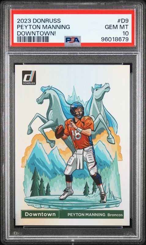 2023 Panini Donruss Downtown! Peyton Manning #D9 PSA 10