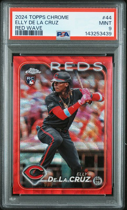 2024 Topps Chrome Elly de La Cruz #44 Red Wave PSA 9