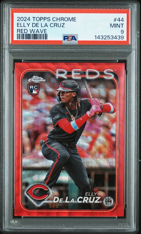 2024 Topps Chrome Elly de La Cruz #44 Red Wave PSA 9