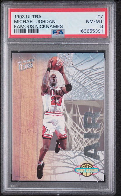 1993 Ultra Famous Nicknames Michael Jordan #7 PSA 8