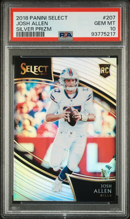 2018 Panini Select Josh Allen #207 Silver Prizm PSA 10
