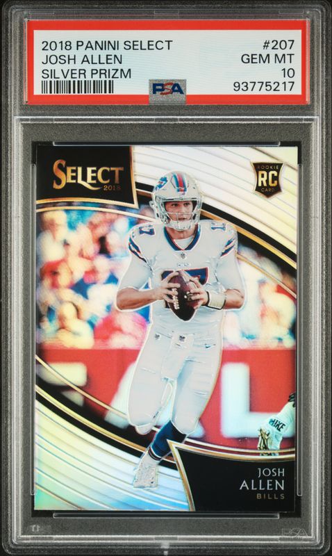 2018 Panini Select Josh Allen #207 Silver Prizm PSA 10