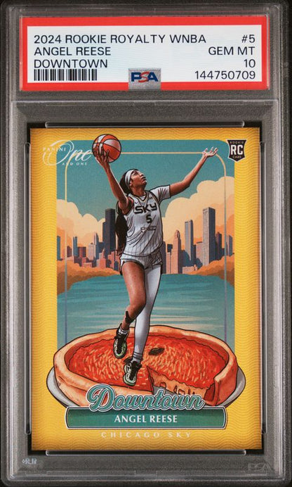 2024 Panini Rookie Royalty WNBA Downtown Angel Reese #5 PSA 10