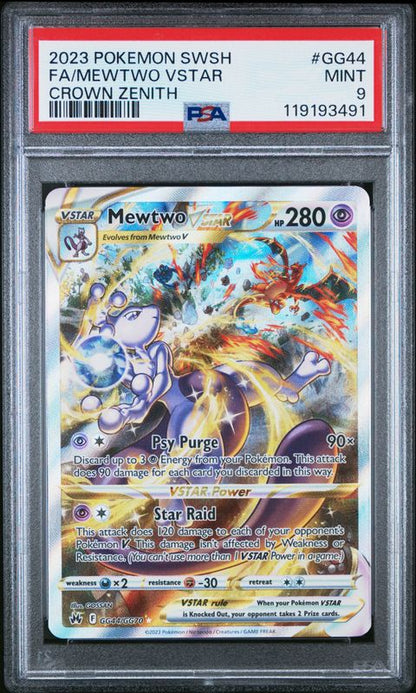 2023 Pokemon Sword and Shield Crown Zenith Full Art/Mewtwo Vstar #GG44 PSA 9