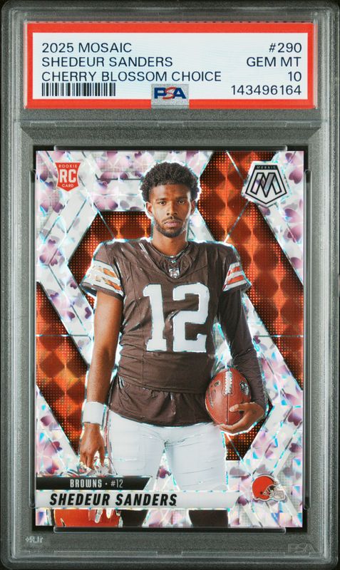 2025 Panini Mosaic Shedeur Sanders #290 Cherry Blossom Choice PSA 10