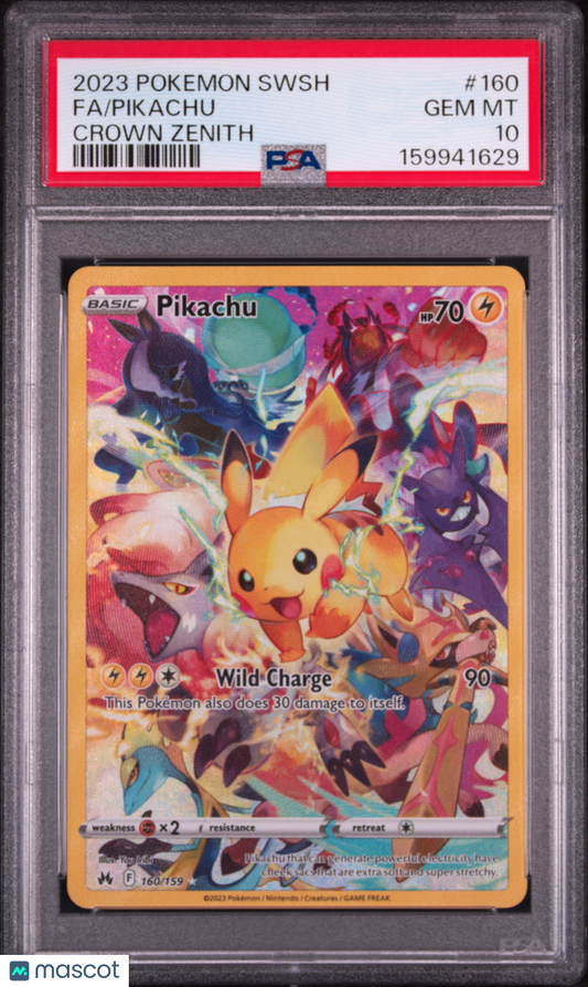 2023 Pokemon Sword And Shield Crown Zenith Pikachu #160 Fa Crown Zenith PSA 10