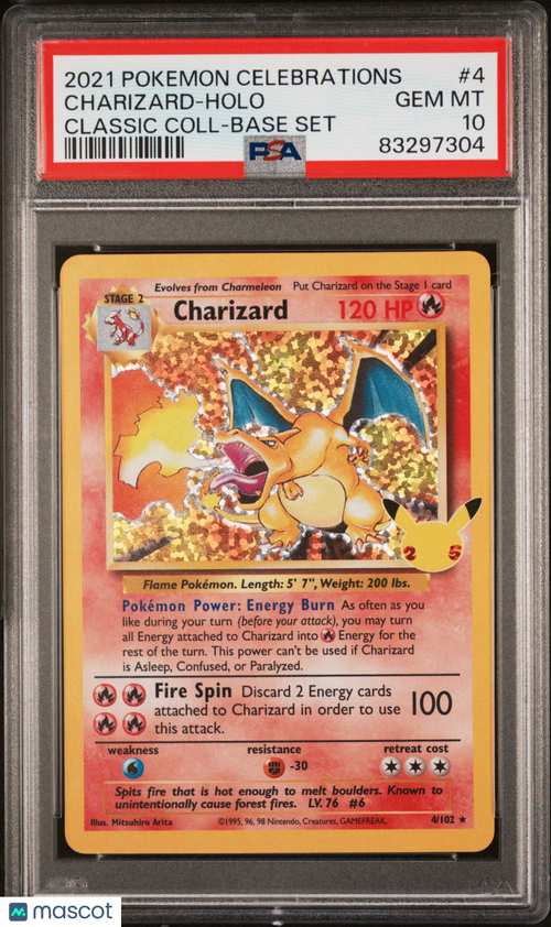 2021 Pokemon Celebrations Classic Collection Charizard #4 Classic Coll-Base Set PSA 10