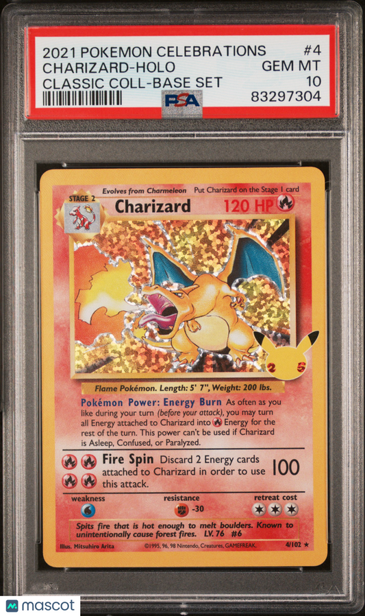 2021 Pokemon Celebrations Classic Collection Charizard #4 Classic Coll-Base Set PSA 10