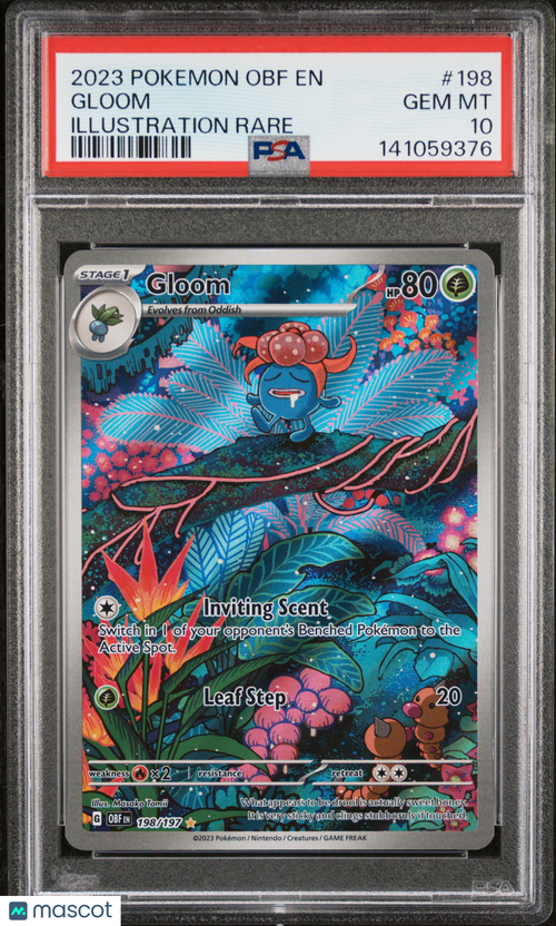 2023 Pokemon Obf EN-Obsidian Flames Gloom #198 Illustration Rare PSA 10