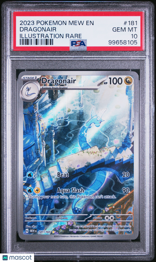 2023 Pokemon Mew EN-151 Dragonair #181 Illustration Rare PSA 10