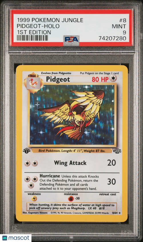 1999 Pokemon Jungle Pidgeot #8 1st Edition PSA 9