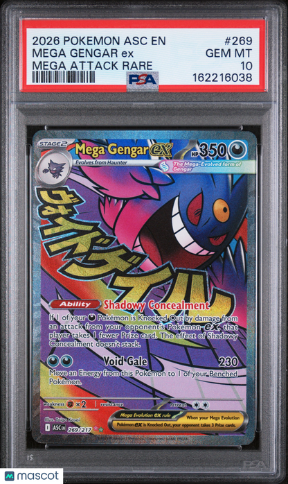 2026 Pokemon Asc EN-Ascended Heroes Mega Gengar EX #269 Mega Attack Rare PSA 10
