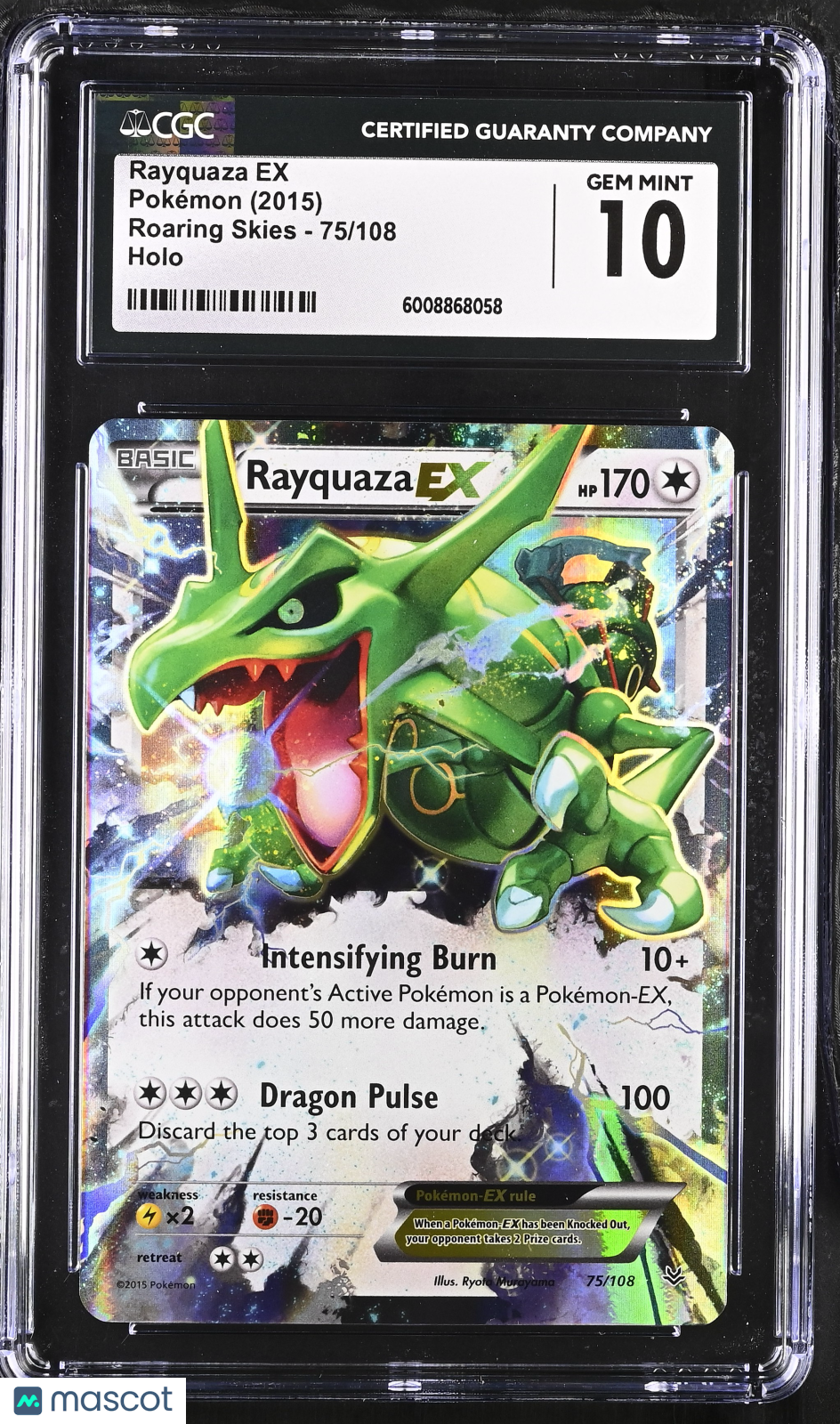 2015 Pokemon Rayquaza EX #75/108 75/108 CGC 10