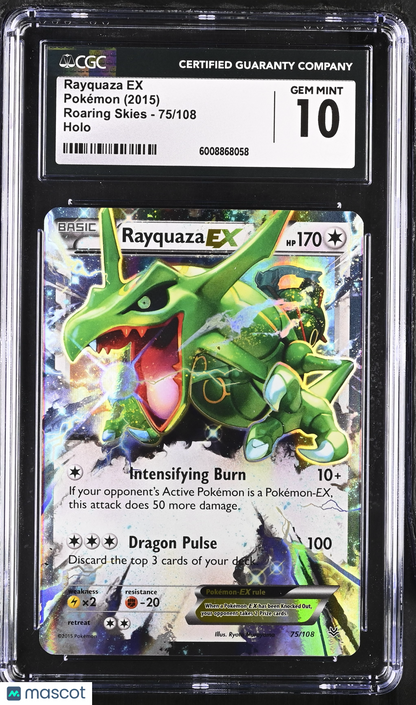 2015 Pokemon Rayquaza EX #75/108 75/108 CGC 10