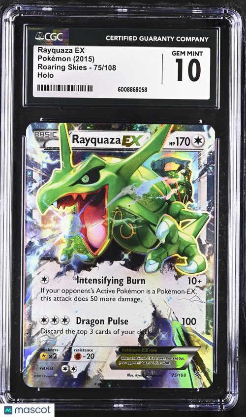 2015 Pokemon Rayquaza EX #75/108 75/108 CGC 10
