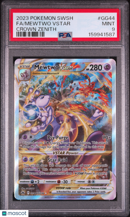 2023 Pokemon Sword And Shield Crown Zenith Mewtwo VSTAR #GG44 Fa Crown Zenith PSA 9