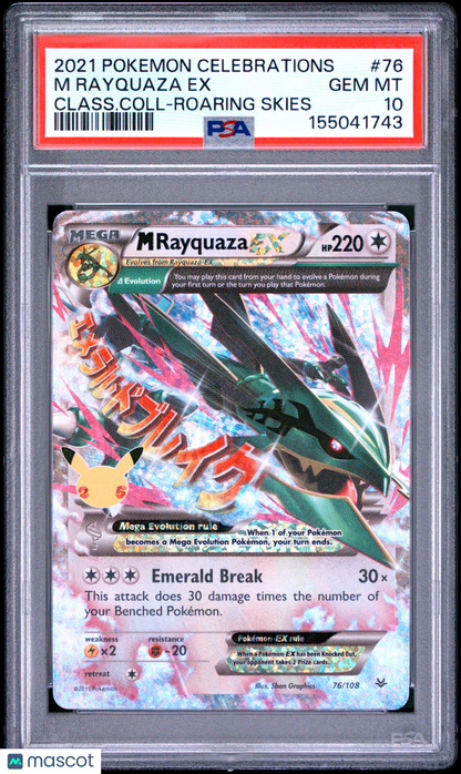 2021 Pokemon Celebrations Classic Collection M Rayquaza EX #76 Class.Coll-Roaring Skies PSA 10