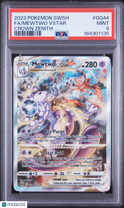 2023 Pokemon Sword And Shield Crown Zenith Mewtwo VSTAR #GG44 Crown Zenith Fa PSA 9