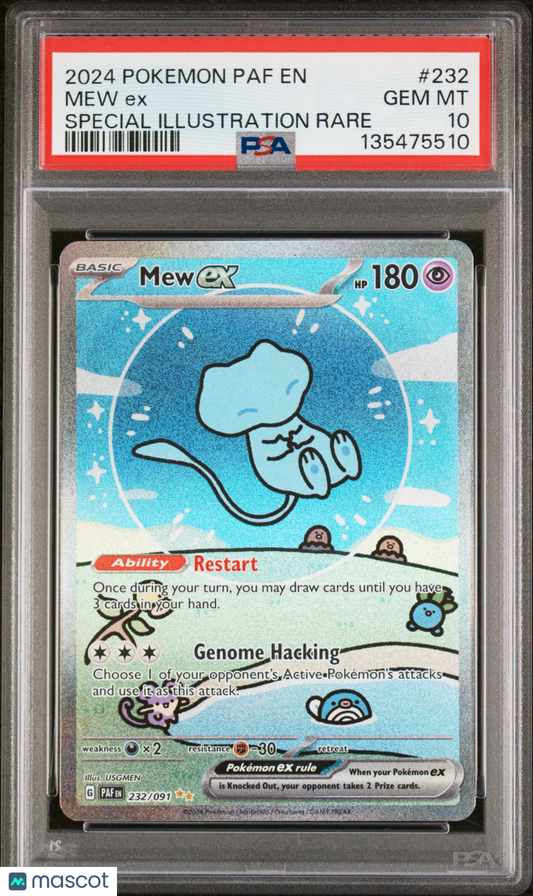 2024 Pokemon Paf EN-Paldean Fates Mew EX #232 Special Illustration Rare PSA 10