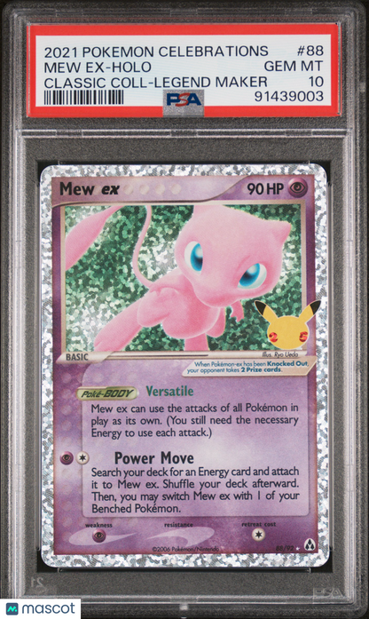 2021 Pokemon Celebrations Classic Collection Mew EX #88 Classic Coll-Legend Maker PSA 10