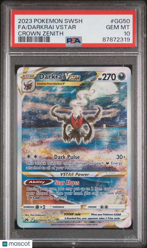 2023 Pokemon Sword And Shield Crown Zenith Darkrai VSTAR #GG50 Crown Zenith Fa PSA 10