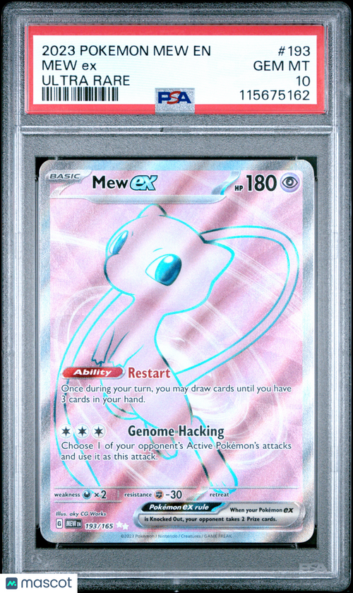 2023 Pokemon Mew EN-151 Mew EX #193 Ultra Rare PSA 10