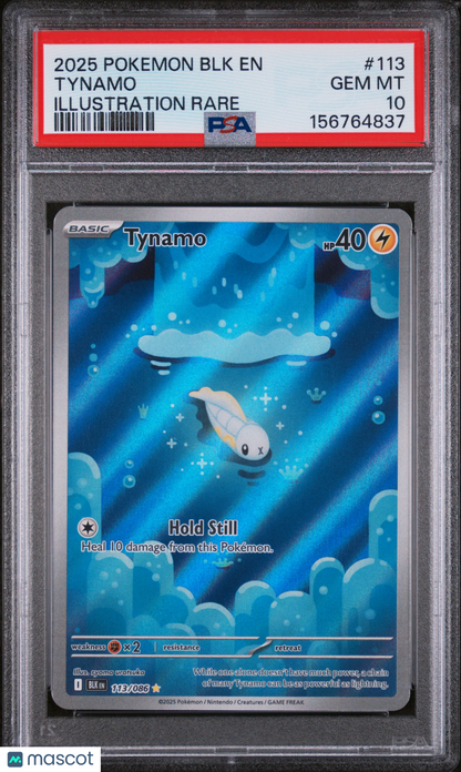 2025 Pokemon BLK EN-Black Bolt Tynamo #113 Illustration Rare PSA 10