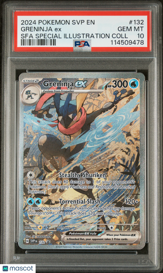 2024 Pokemon SVP EN-SV Black Star Promo Greninja EX #132 Sfa Special Illustration Coll PSA 10