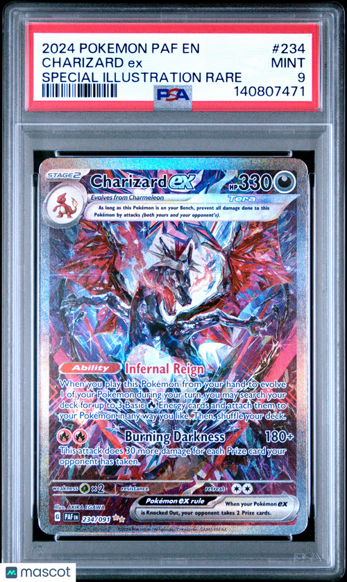 2024 Pokemon Paf EN-Paldean Fates Charizard EX #234 Special Illustration Rare PSA 9