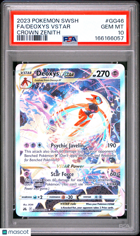2023 Pokemon Sword And Shield Crown Zenith Deoxys VSTAR #GG46 Crown Zenith Fa PSA 10
