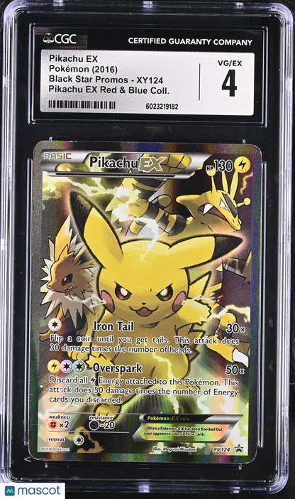 2016 Pokemon Pikachu EX #XY124 CGC 4