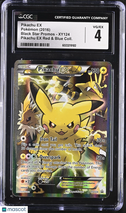 2016 Pokemon Pikachu EX #XY124 CGC 4