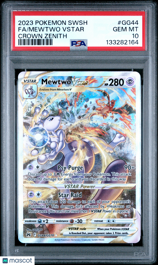 2023 Pokemon Sword And Shield Crown Zenith Mewtwo VSTAR #GG44 Fa Crown Zenith PSA 10