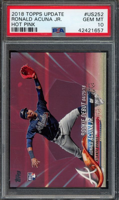 2018 Topps Update Ronald Acuna Jr. #US252 Hot Pink PSA 10