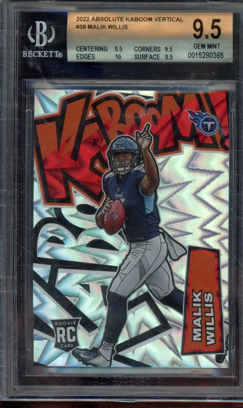 2022 Absolute Kaboom Vertical Malik Willis #38 BGS 9.5