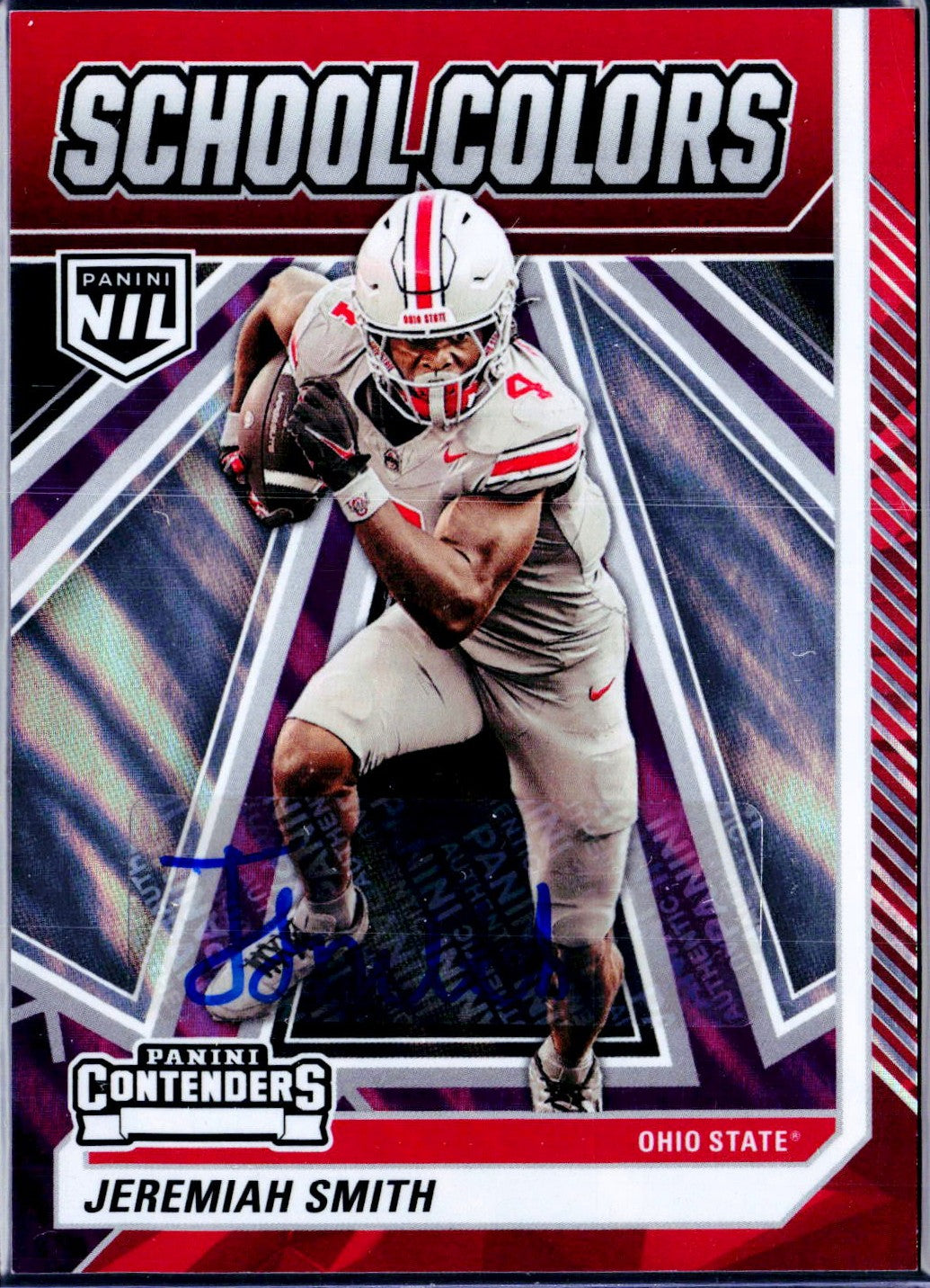 Jeremiah Smith RC 2024 Panini OSU Contenders Purple School Colors Rookie Auto SP 42/50