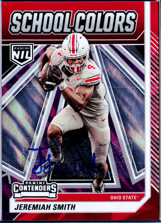 Jeremiah Smith RC 2024 Panini OSU Contenders Purple School Colors Rookie Auto SP 42/50