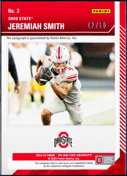 Jeremiah Smith RC 2024 Panini OSU Contenders Purple School Colors Rookie Auto SP 42/50