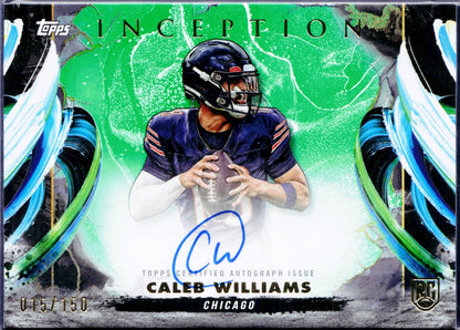 Caleb Williams RC 2024 Topps Inception Green Rookie Auto SP 15/150