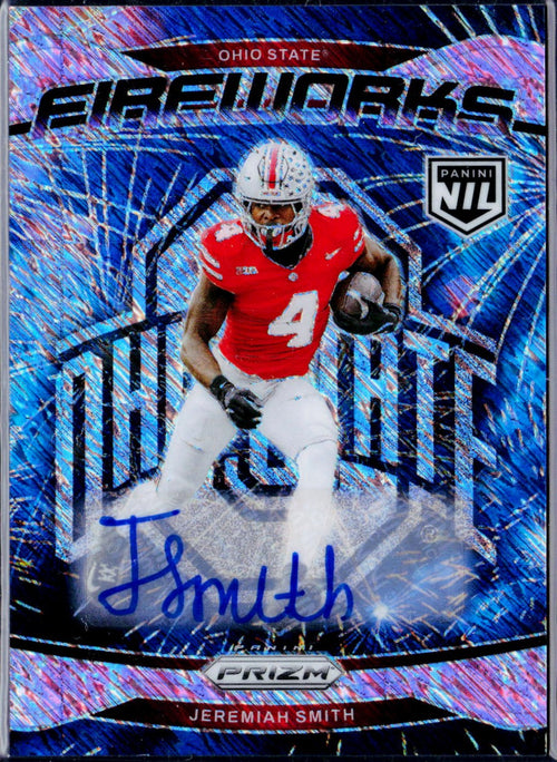 Jeremiah Smith RC 2024 Panini OSU Prizm Pink Shimmer Fireworks Rookie Auto