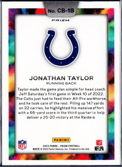 Jonathan Taylor 2023 Panini Prizm Color Blast Case Hit SSP