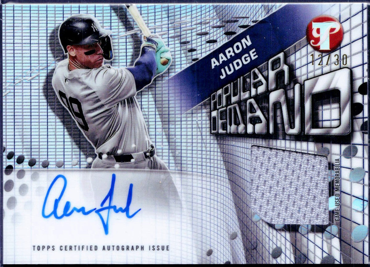Aaron Judge 2025 Topps Pristine Popular Demand Game Used Patch Auto SP 12/30
