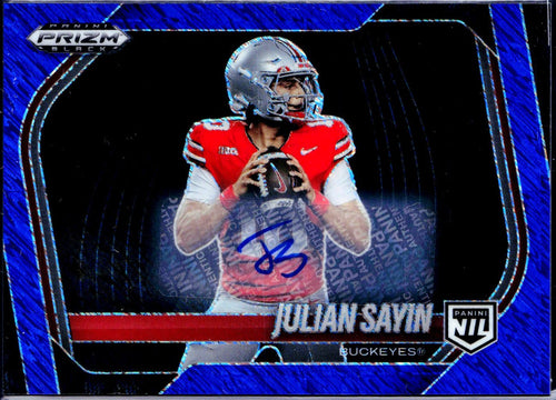 Julian Sayin RC 2025 Panini Prizm Black Blue Shimmer FOTL Rookie Auto SP 13/15